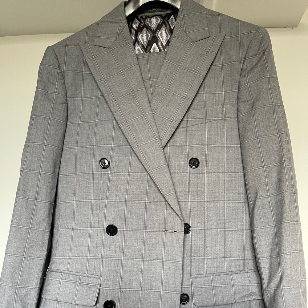 Grey Double Breasted Suit